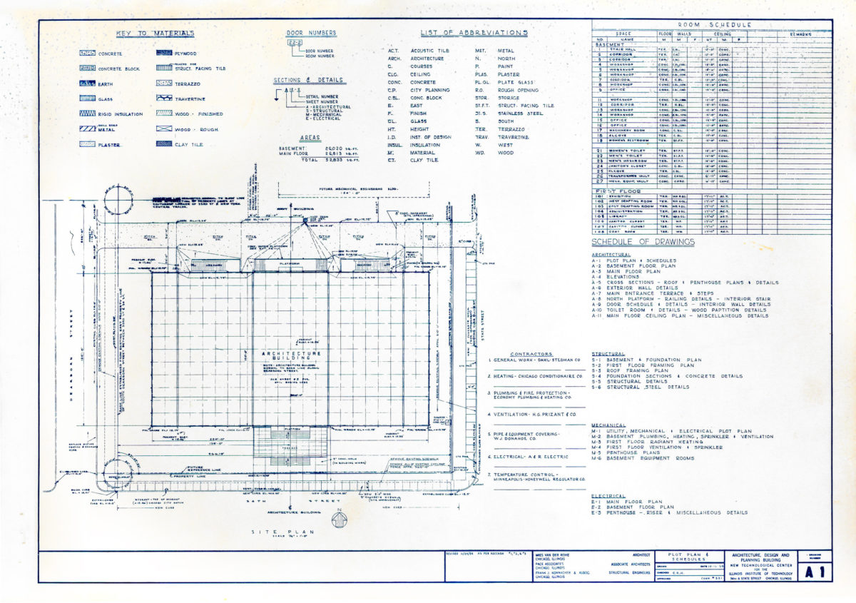 Crown Hall Drawings – Mies van der Rohe – Chicago IIT (1)